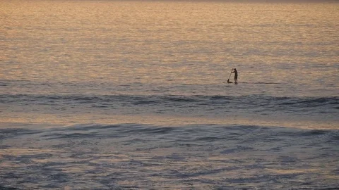 Paddle on mediterranean sea Stock Footage 80909481