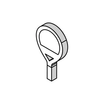 Paddle racket isometric icon vector illustration Illustrazione stock