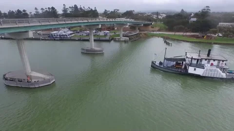 Paddle steamer River Murray Hindmarsh Island Bridge Stock Footage 55916805