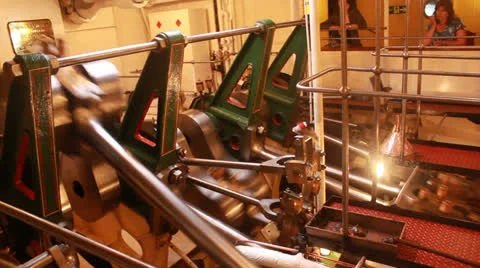Paddle steamer Waverley (3), engines. Stock Footage 25928879