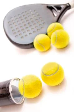 Paddle tennis objects over white Stock Photos