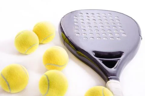 Paddle tennis objects on white baclground Stock Photos
