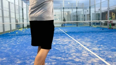 Paddle tennis serve Stock Footage 156238541