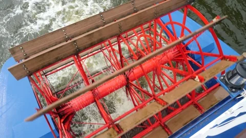 Paddle wheels of a paddle steamer ship Stock-Footage 253078716