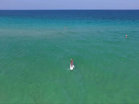 Paddleboarder falls Video stock 78542451