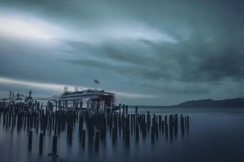 Paddleboat Pilings Foto stock