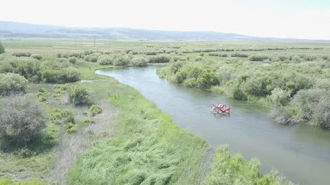Paddling aboard a Hammocraft down a River III Stock Footage 85625703