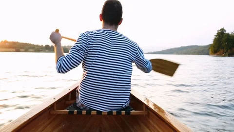 Paddling canoe Video stock 116088216