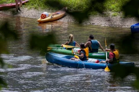 Paddling in canoeing. Stock Photos
