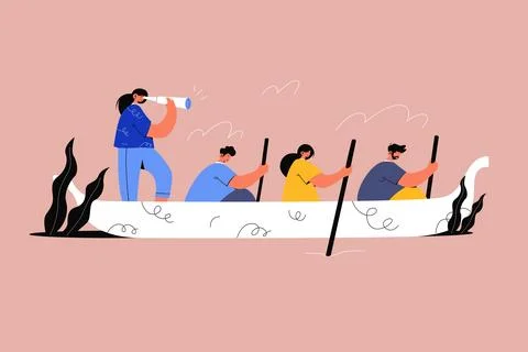 Paddling Illustration Stock Illustration