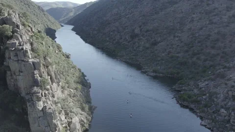 Paddling in a isolated river Stock Footage 237342884