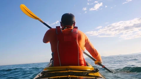 Paddling kayak Stock Footage 112570680