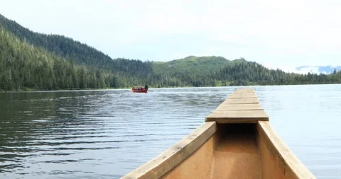 Paddling in the Lake. Stock Footage 94011231