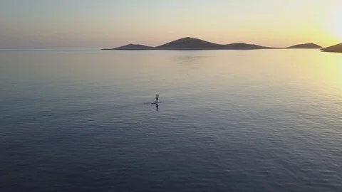 Paddling Into the Sunset Stock Footage 117483257