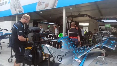 PADDOCK OF FORMULA E BEFORE THE RACE IN JAKARTA, INDONESIA Video stock 212675581