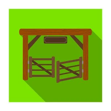 Paddock gate icon in flat style isolated on white background. Rodeo symbol stock Stock Illustration