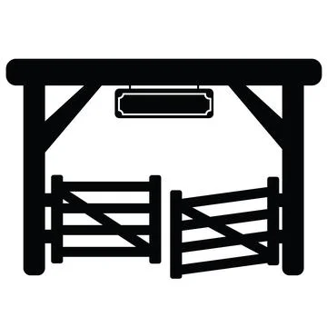 Paddock gate icon. Rodeo symbol. flat style. Illustrazione stock