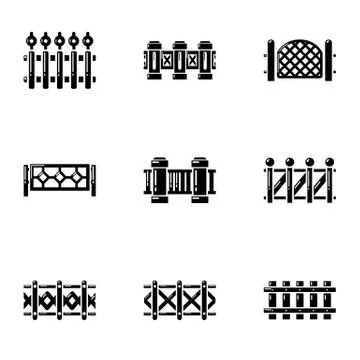 Paddock icons set, simple style Stock Illustration