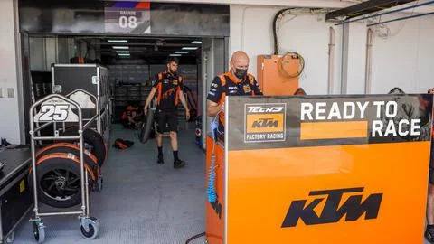 Paddock MotoGP Team Tech3 KTM Factory Racing Stock Photos