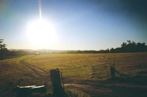Paddock at Sunset Stock Photos