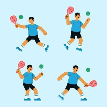 Padel Boy Player Character Stock Illustration