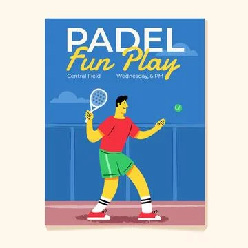 Padel Fun Publication Poster Stock Illustration