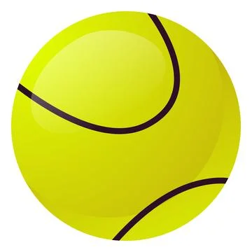 Padel tennis ball flat vector icon, yellow ball with stripes, cartoon Stock Illustration