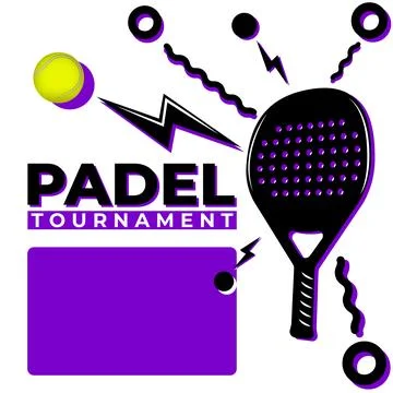 Padel tournament event dynamic poster design mockup for with padel tennis r.. Stock Illustration