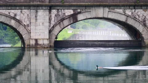 Paderno d'Adda dam Stock Footage 130927692