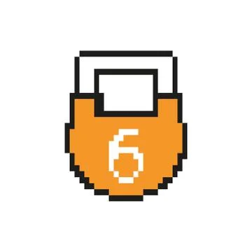 Padlock 8 bits pixelated style icon Illustrazione stock