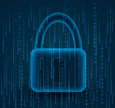 Padlock and binary code Illustrazione stock