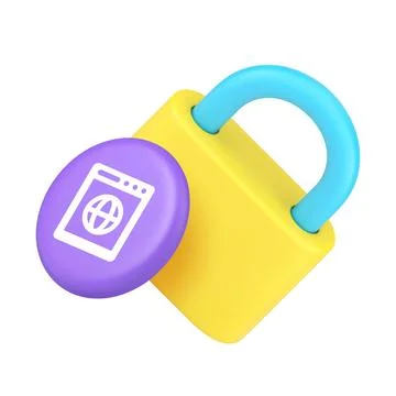 Padlock and browser icon for web security interfaces and internet application Stock Illustration