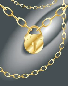 Padlock and chain Stock Illustration