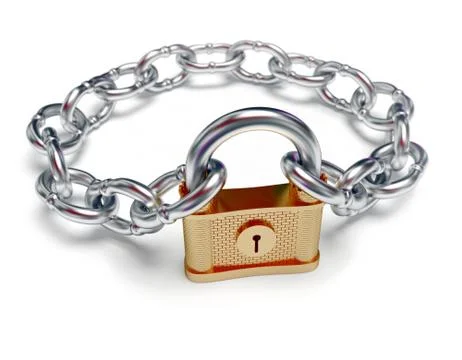 Padlock and chain Stock Illustration