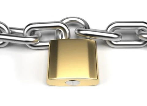 Padlock and chain Stock Illustration