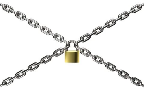 Padlock and chain Stock Illustration