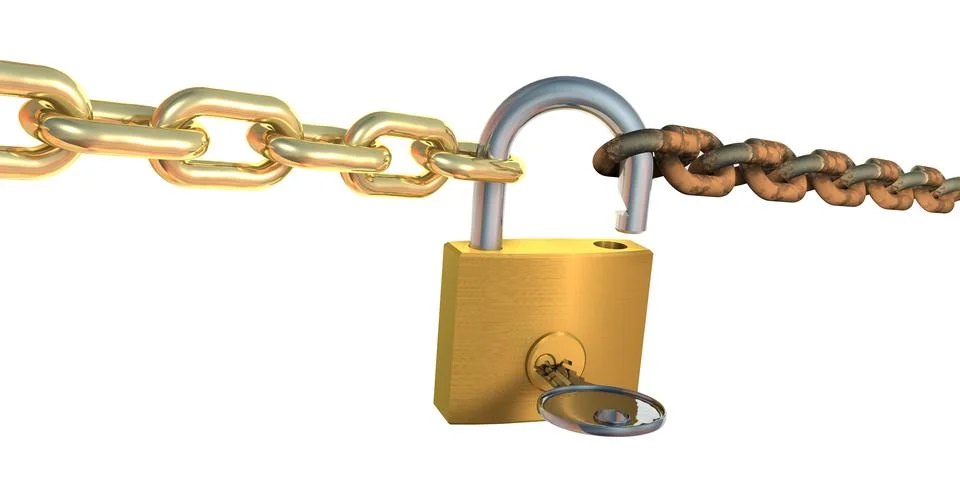 Padlock and chain Stock Illustration