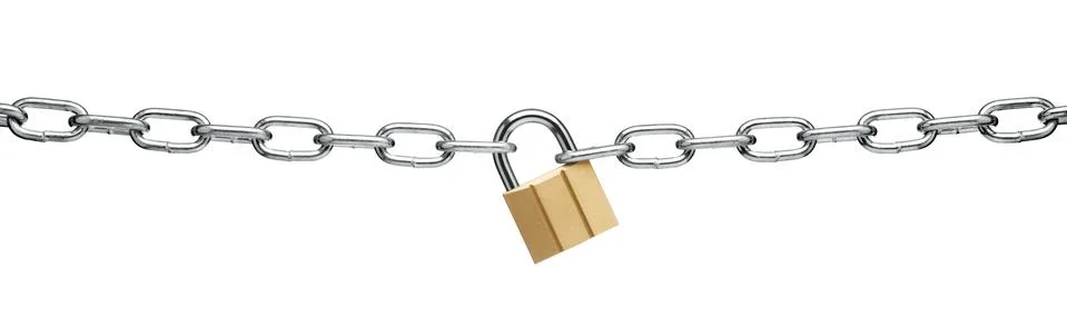 Padlock and chain Stock Photos