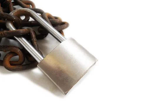 Padlock and chain Foto stock