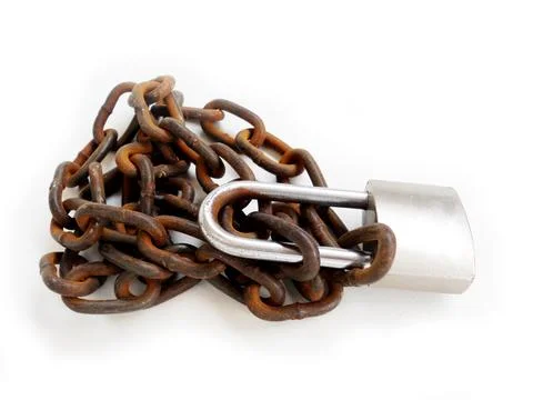 Padlock and chain Stock Photos