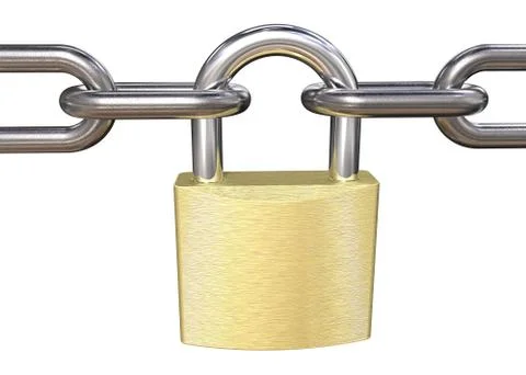 Padlock and Chains. Stock Illustration