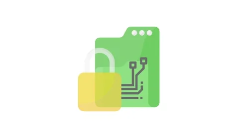A padlock and a computer file, representing the concept of securing digital.. Stock Footage 332199103