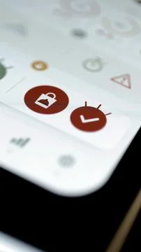 Padlock and confirmation buttons in red Stock Photos