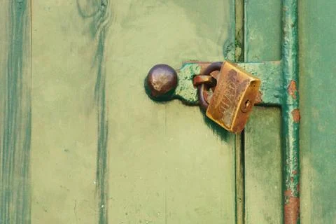Padlock and door Stock Photos