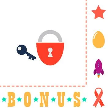 Padlock and key computer symbol Stock-Illustration