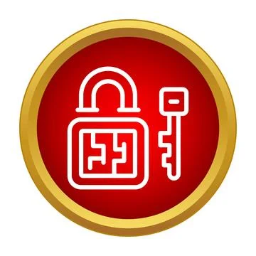 Padlock and key icon representing security and access Stock Illustration