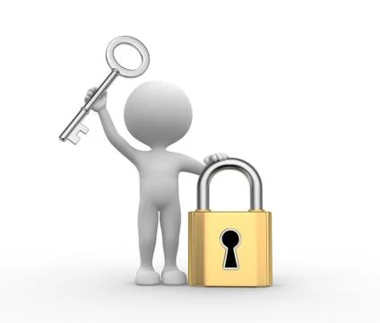 Padlock and key Illustrazione stock