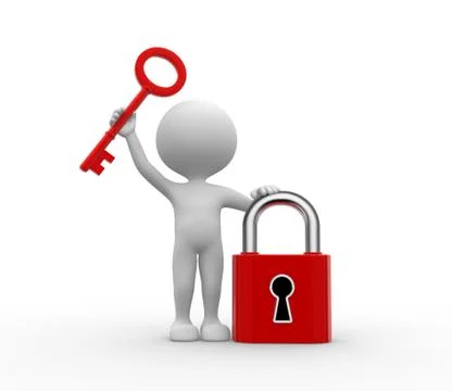 Padlock and key Stock Illustration