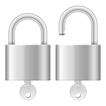 Padlock and key Stock Illustration