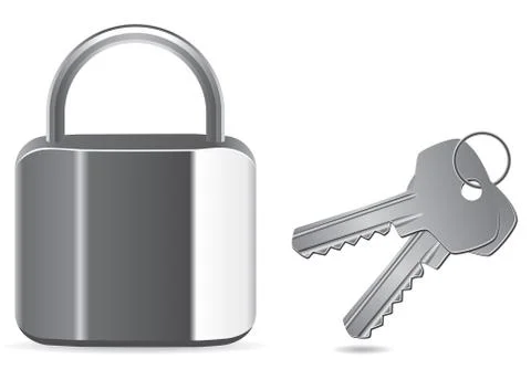 Padlock and key Stock Illustration